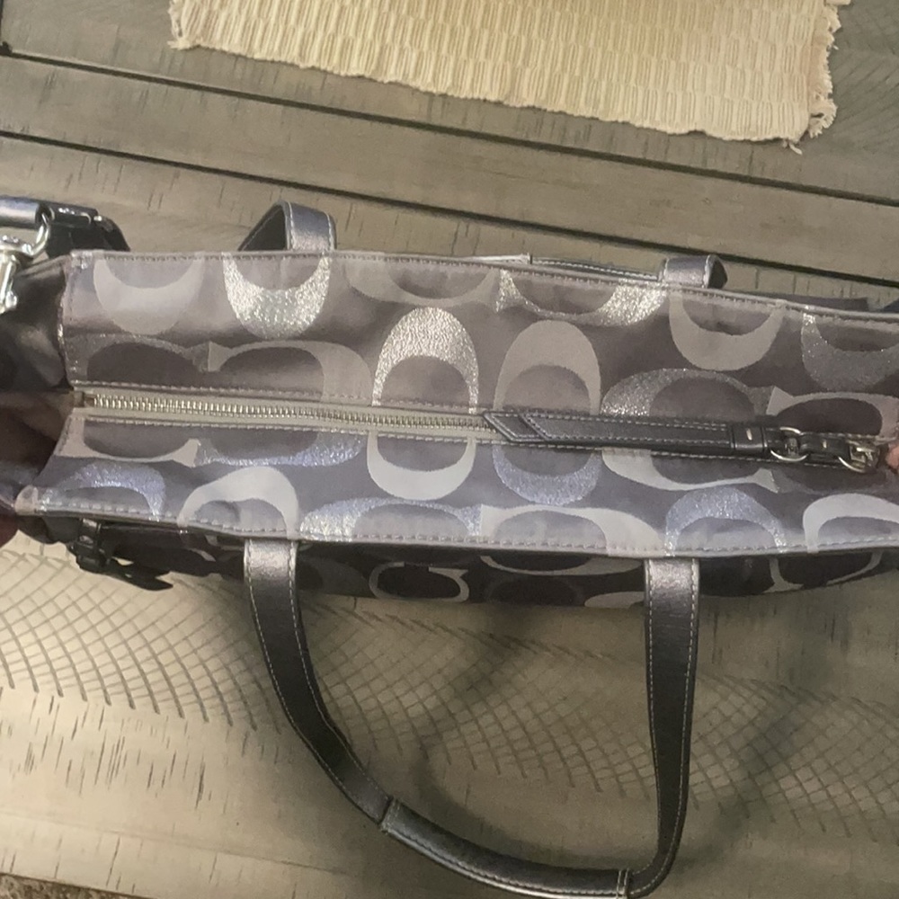 Coach Gray Emblem Tote With Shoulder Straps Gem